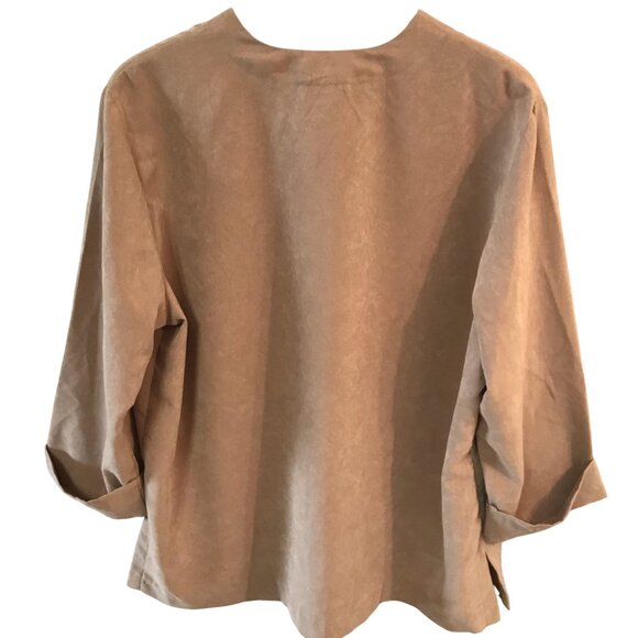 Gepetto Rhinestone Embellished Blazer: Vintage 70s Jacket, Camel Tan Size L - Picture 2 of 11